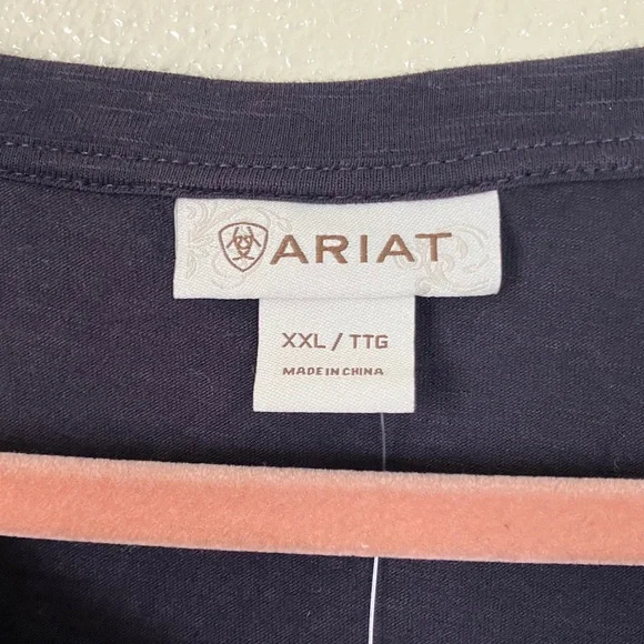 NWT Ariat Navy Maize Henley Top, XXL - Picture 2 of 6